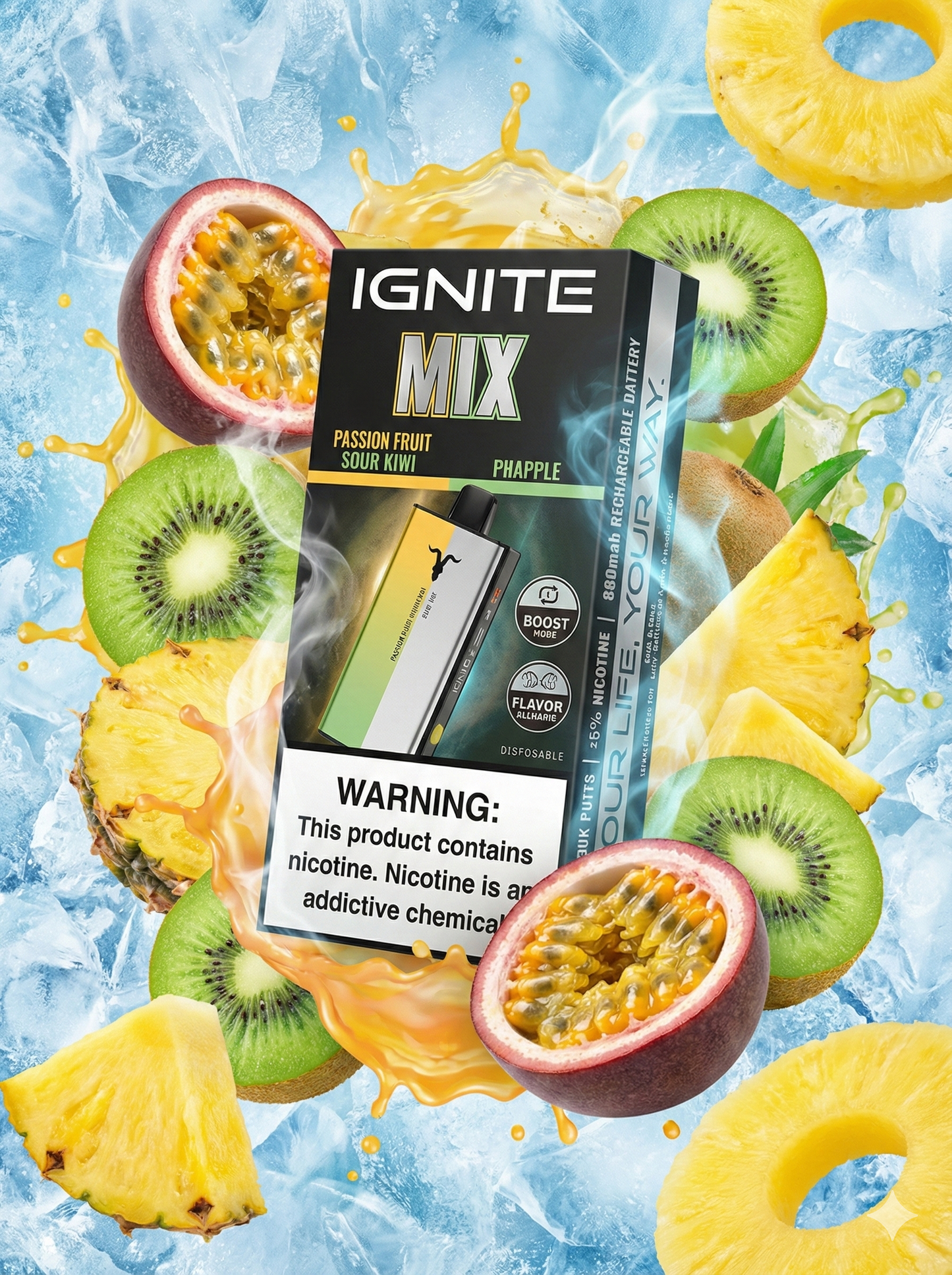 Pod Descartável Ignite Mix – 2 Sabores em 1 | Design Premium