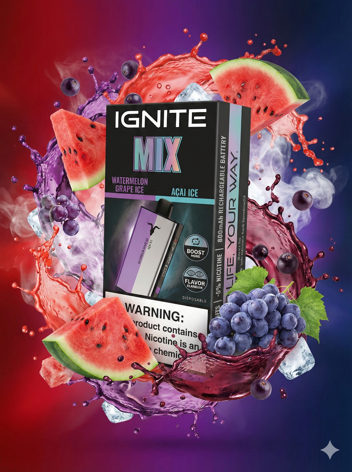 Pod Descartável Ignite Mix – 2 Sabores em 1 | Design Premium